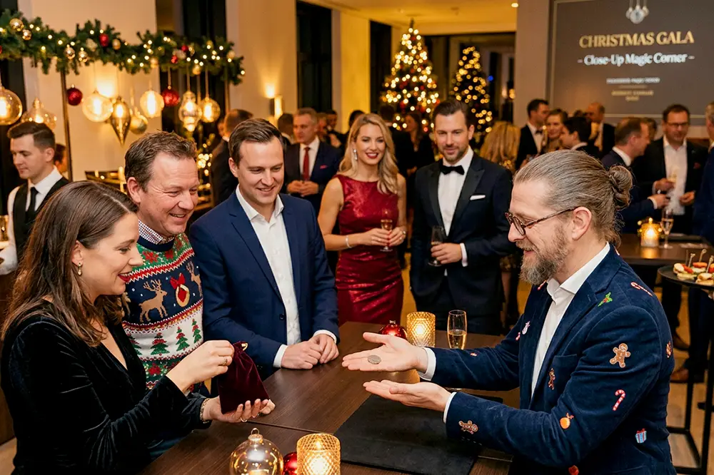 Zauberer Weihnachtsfeier Firma: Simabu als professioneller Zauberkünstler für Firmen-Events